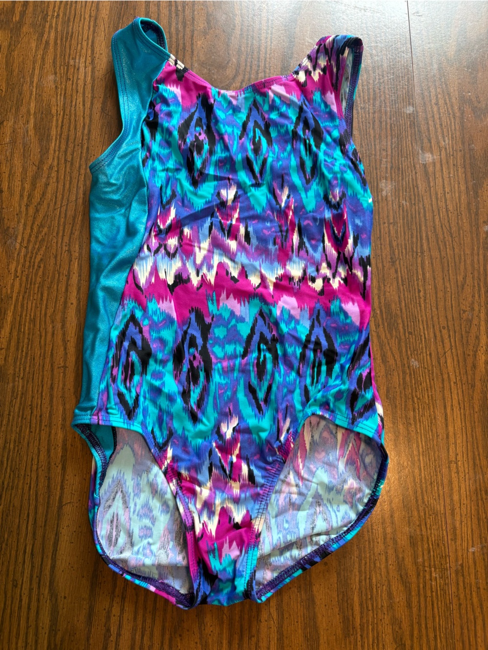 Girls' Teal & Pink Multicolor Leotard Size 12